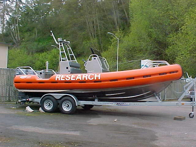 RV Lutea being trailered to a deployment location.