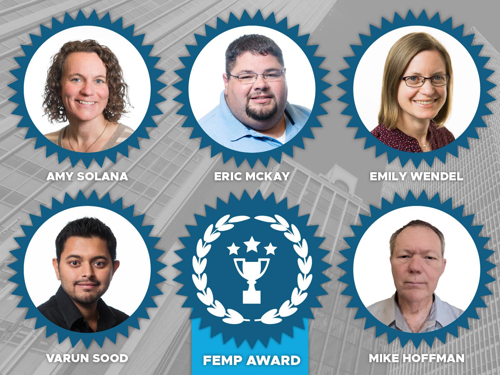 Portraits of 2022 FEMP Energy & Water Management Award recipients from Pacific Northwest National Laboratory