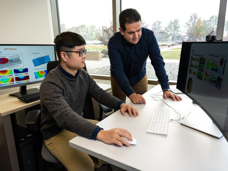 Materials scientist Ayoub Soulami and computational scientist Lei Li are coauthors on this latest research published in Materials & Design. (Photo by Andrea Starr | Pacific Northwest National Laboratory)