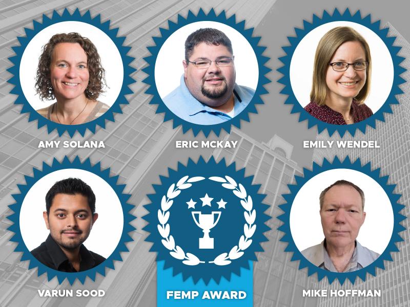 Portraits of 2022 FEMP Energy & Water Management Award recipients from Pacific Northwest National Laboratory