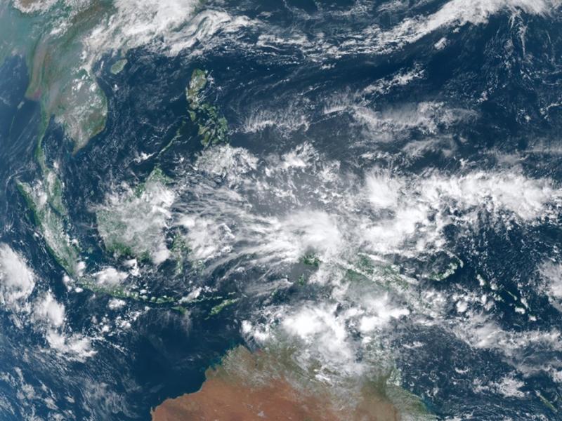 Satellite image of clouds over the maritime continent 