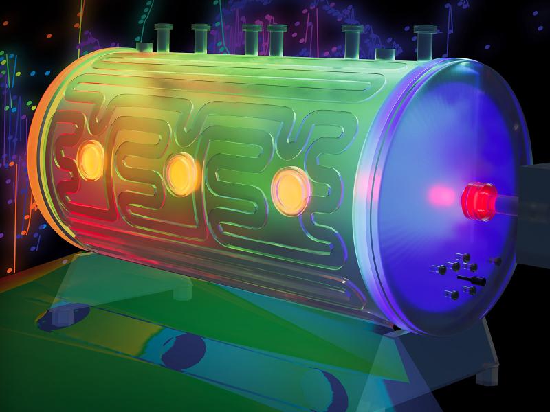 Artist's rendering of a radiotracer chamber