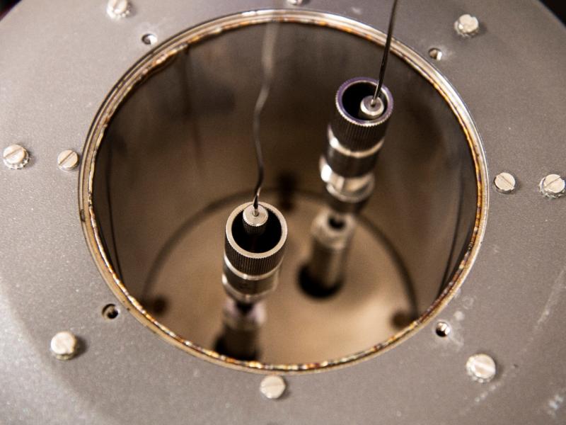 Photograph of the inside of a calorimeter
